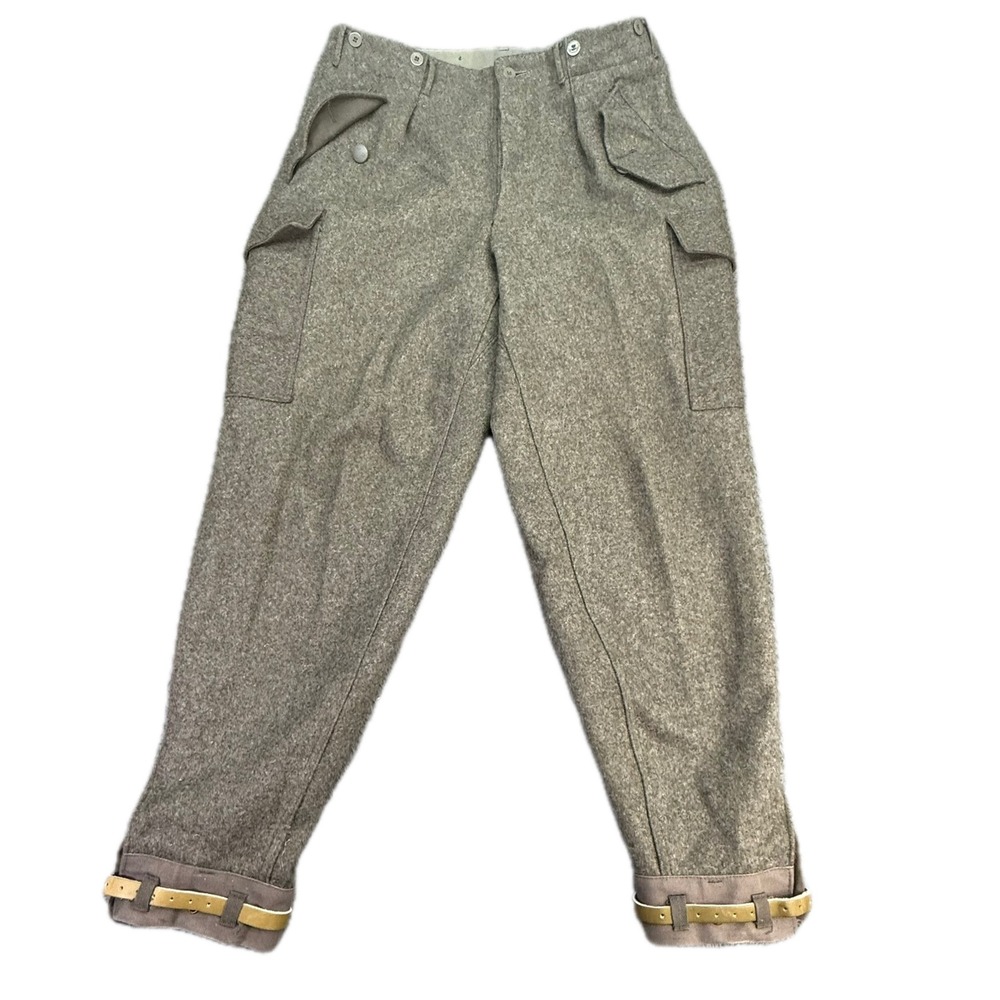 Swedish Military M39 M58 Wool Cargo Pants Mens 36 Gray Vintage Army Trousers WW2